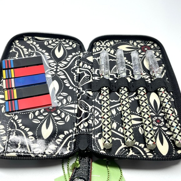 Vera Bradley Frill Zip Around Vinyl 4‎ Color Pens & Dividers Pen Holder Wallet - Picture 2 of 11